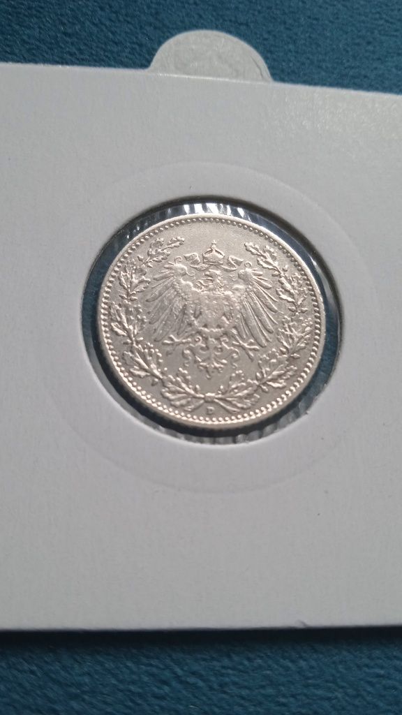 Moneta, monety, 1/2 marki 1913 D, srebro