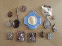 conjunto de medalhas religiosas