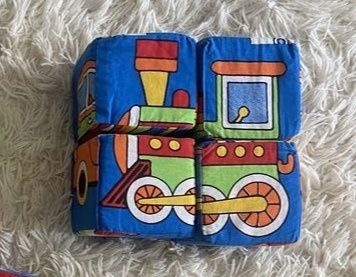 Мякі кубики мягкие набор пазл транспорт 4 шт звенит