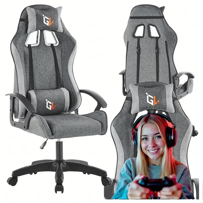 Fotel gamingowy biurowy obrotowy kubełkowy krzesło biurko mocne do 150