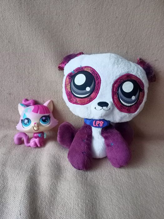 LITTLEST PET SHOP figurka kotek interaktywny miałczący + panda pluszak