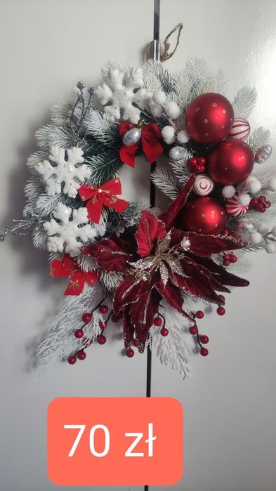 Wieniec świąteczny na drzwi do świata Boże Narodzenie