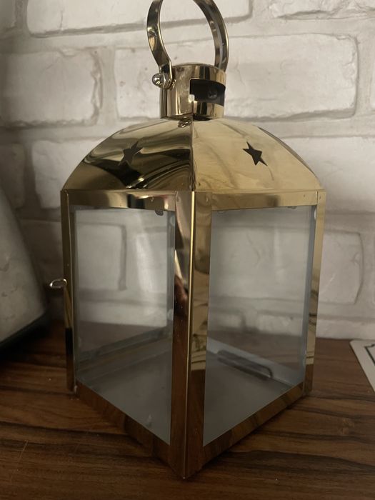 Glamour zloty lampion i swieczniki home you