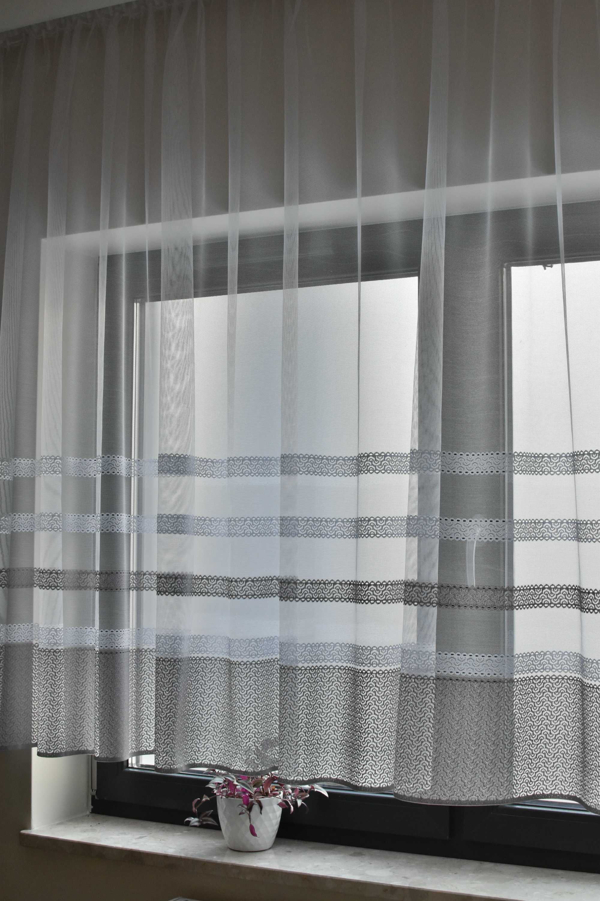 Firana firanka żakardowa gotowa z taśmą 160x300