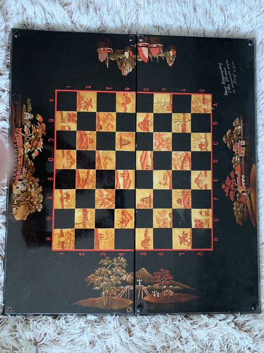 Антикварные шахматы, шашки, нарды. 1970-е. Слоновья, буйвола кость.