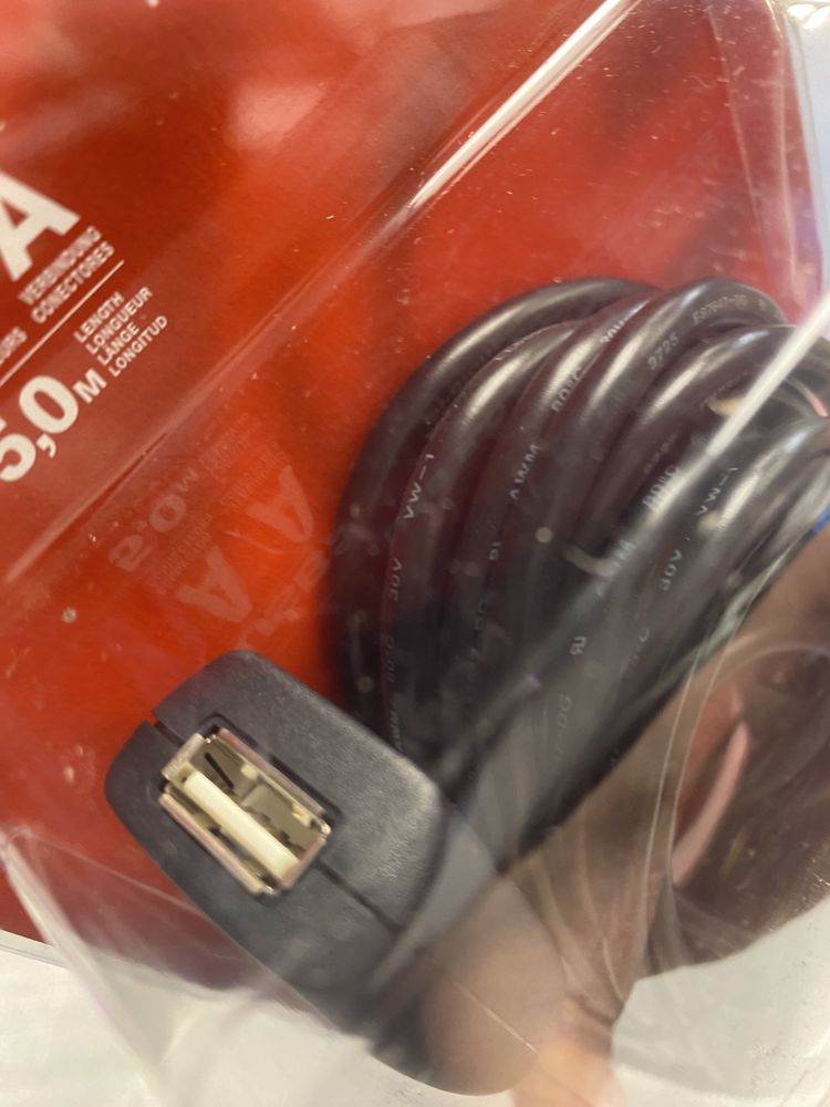 Nowy Kabel przedlużacz USB 2.0 aktywny 5m Hama A/A