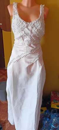 Sukienka Ślub biała prosta S/M OKAZJA idealna na sesję zdjęciową