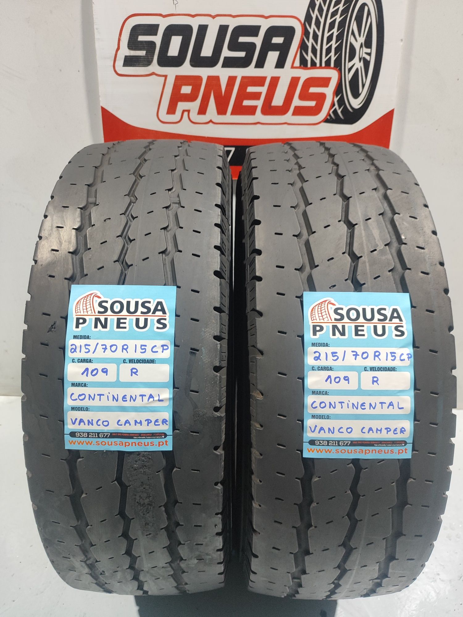 2 pneus semi novos 215-70R15CP Continental - Oferta dos portes