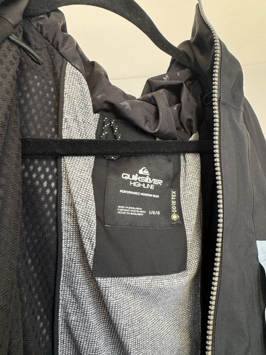 gore-tex - wyjątkowa kurtka quiksilver high-line narty snowboard L
