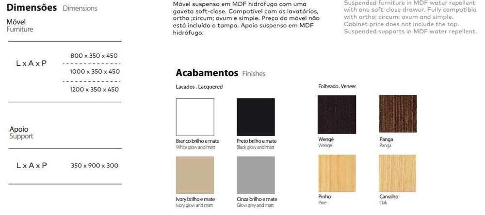 Móvel Italbox Bellus para casa de banho / wc