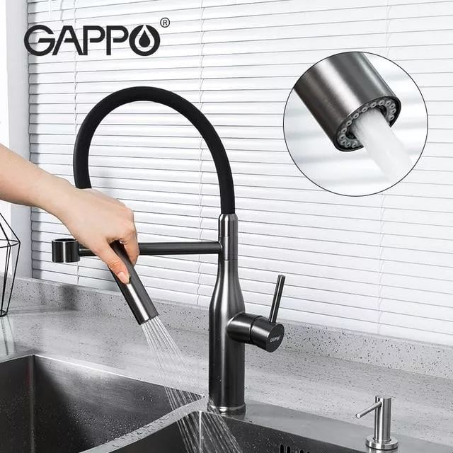 Смеситель для кухни GAPPO Германия латунь графит.