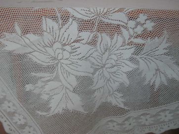 Angielska koronka obrus narzuta firana w kwiaty 210 / 210 cm seledyn