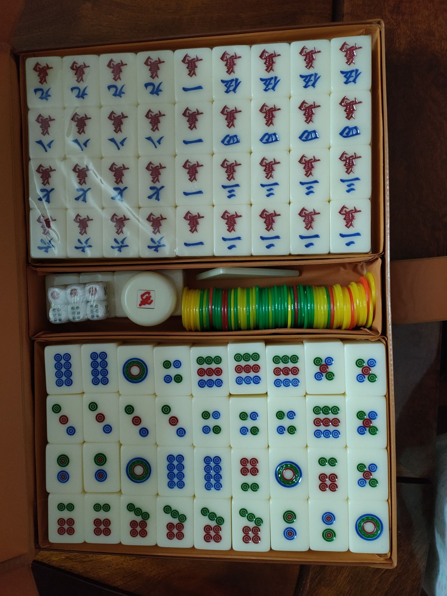 Conjunto Mahjong completo, chinês Novo peças normais