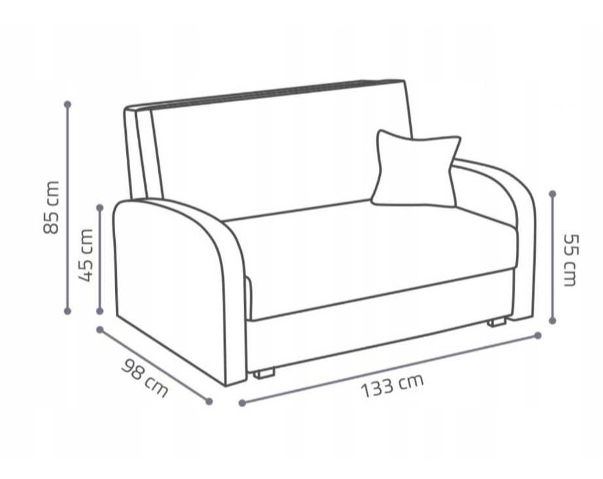 Sofa fotel dwuosobowy Viva Gold szara wygodna