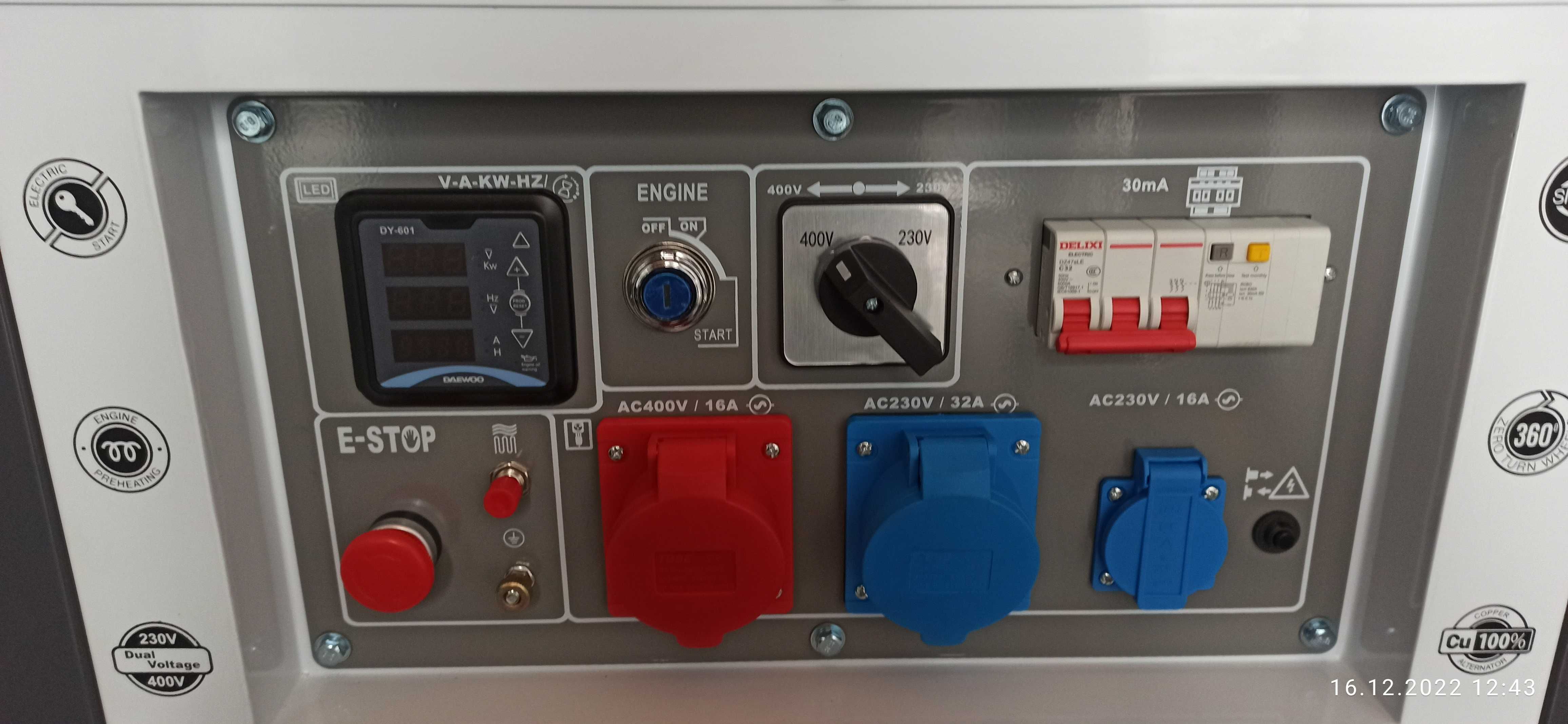 Generator , Agregat prądotwórcy DAEWOO DIESEL 8.1KVA DDAE10500DSE-3G