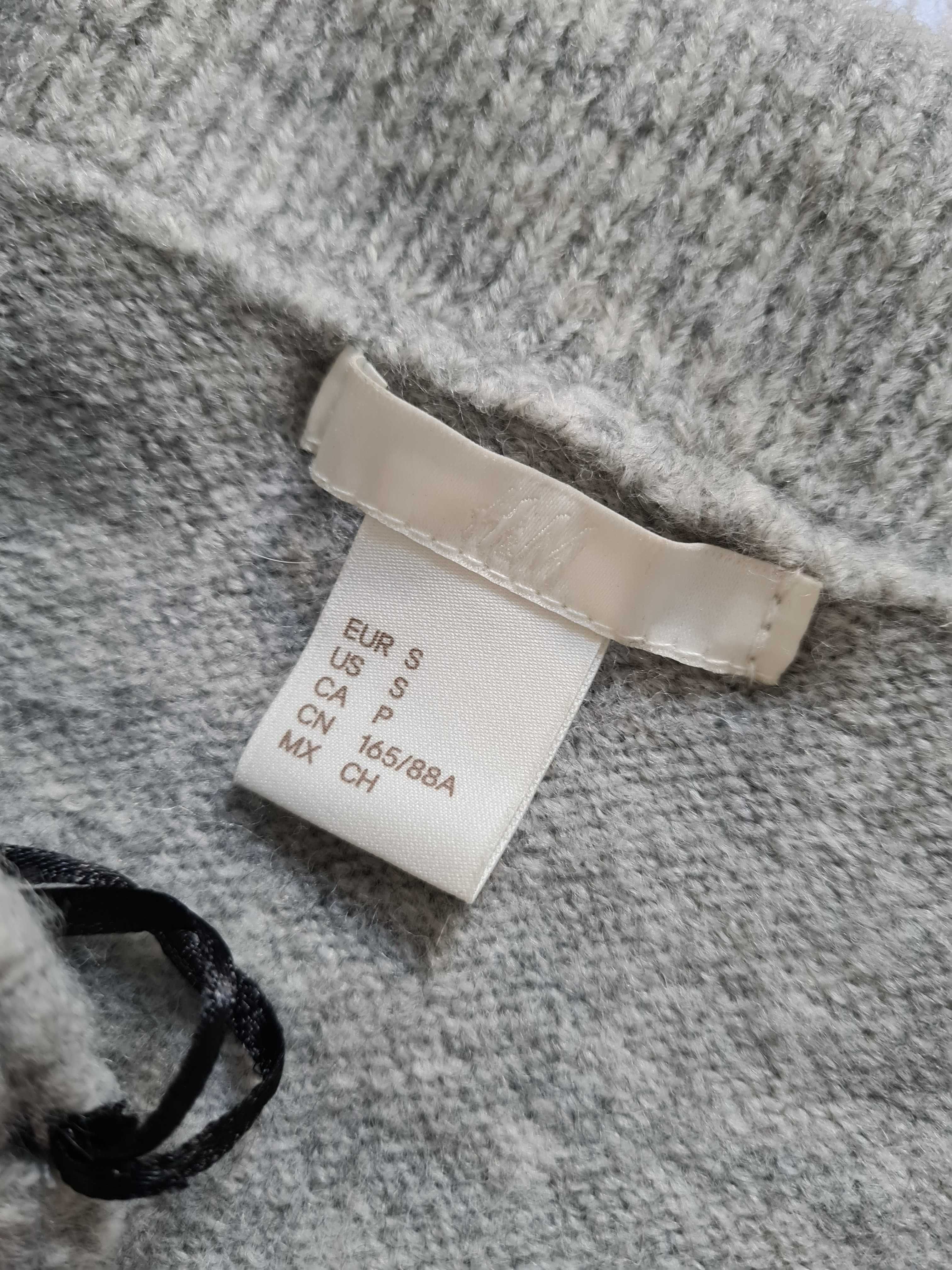 Sweter z odkrytymi ramionami, milusi szary, S/M, z domieszką wełny,H&M