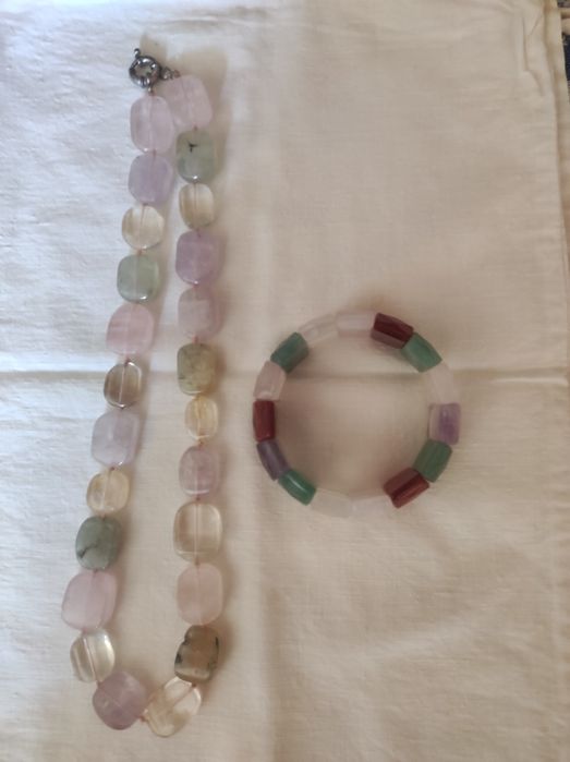 Браслет Самоцветы 24 см и ожерелье 54