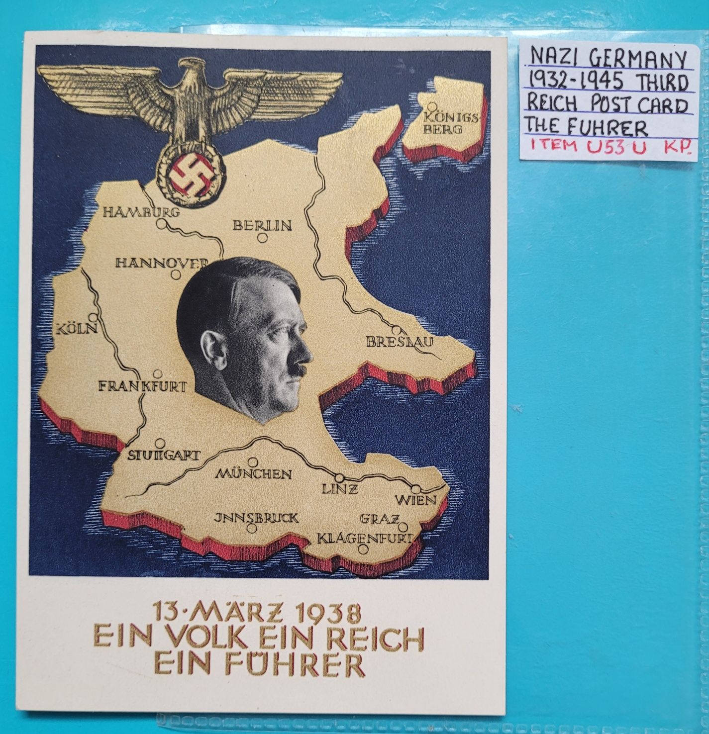 Niemiecka kartka pocztowa 1938 - Adolf H. (324A)