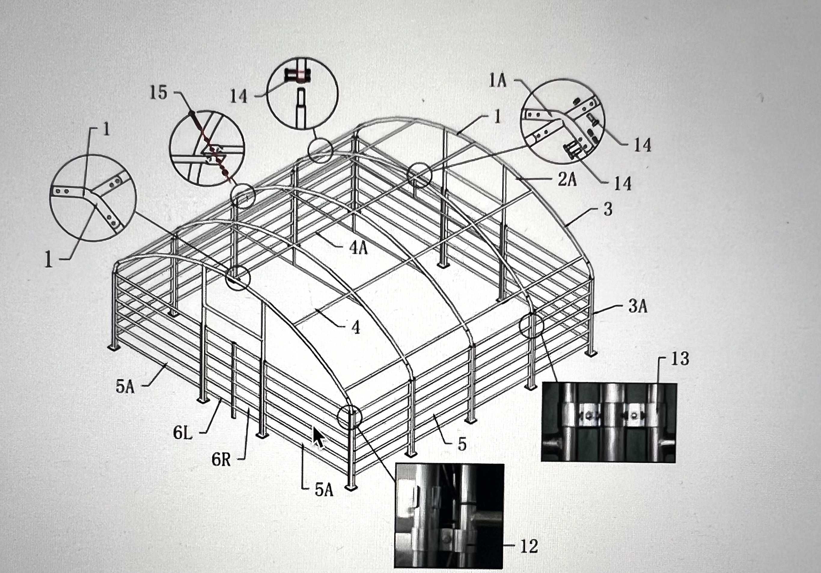 Zagroda namiot dla zwierząt hala kojec 8x8 ocynkowane NOWY