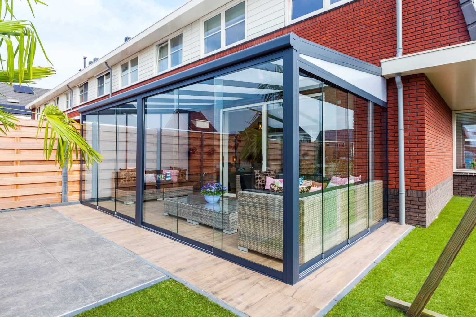 Pergola Tarasowa Ogrodowa Aluminiowa Wiata Altana Szkło/Poliwęglan 4x3
