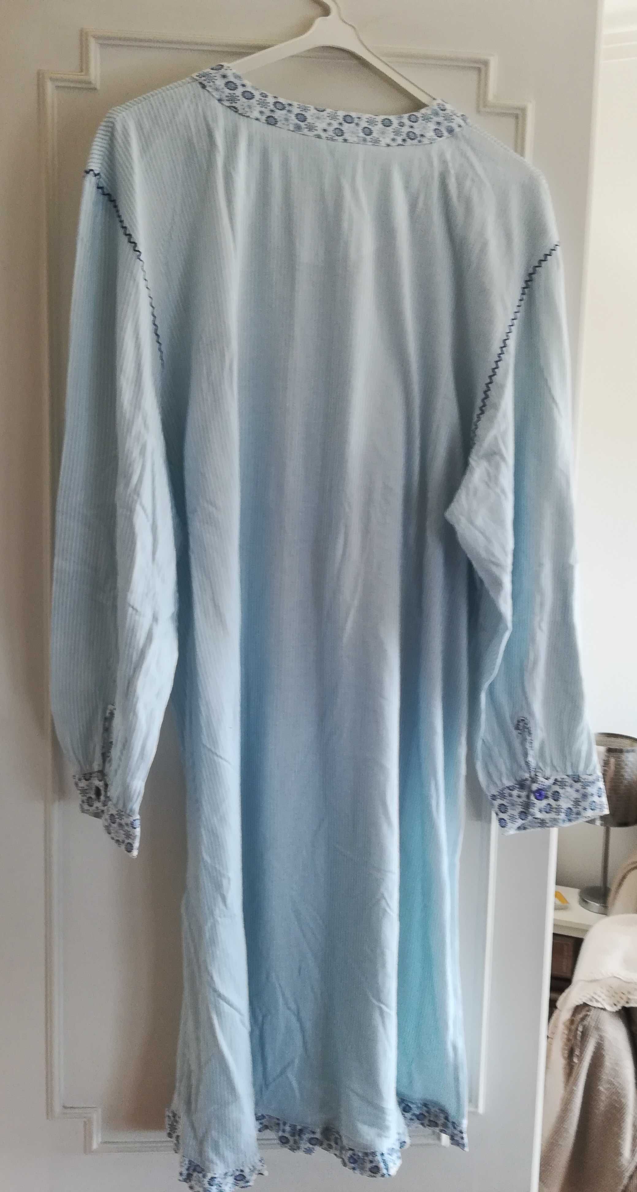 Camisa de noite C&A algodão 100% nova tons de azul tamanho grande