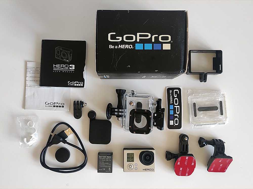 Экшн-камера GoPro Hero 3 Silver edition + (Аквабокс, аксессуары)
