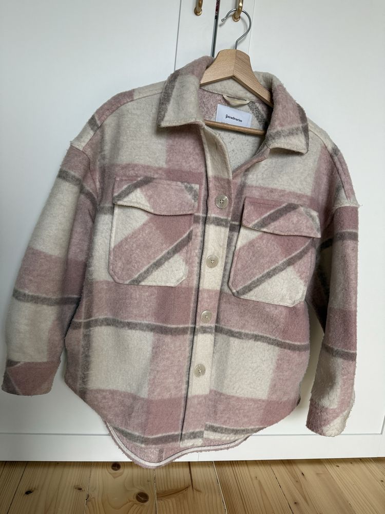 Kurtka koszulowa krata Stradivarius XS/34 oversize wiosenna