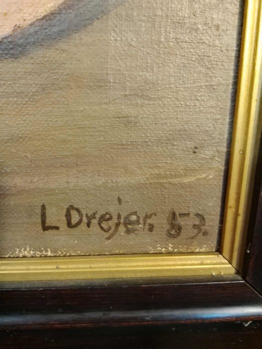 Stary obraz na płótnie sygnowany portret