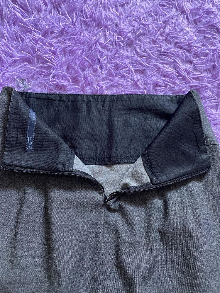 Spódnica Zara 34 XS szara do kolan