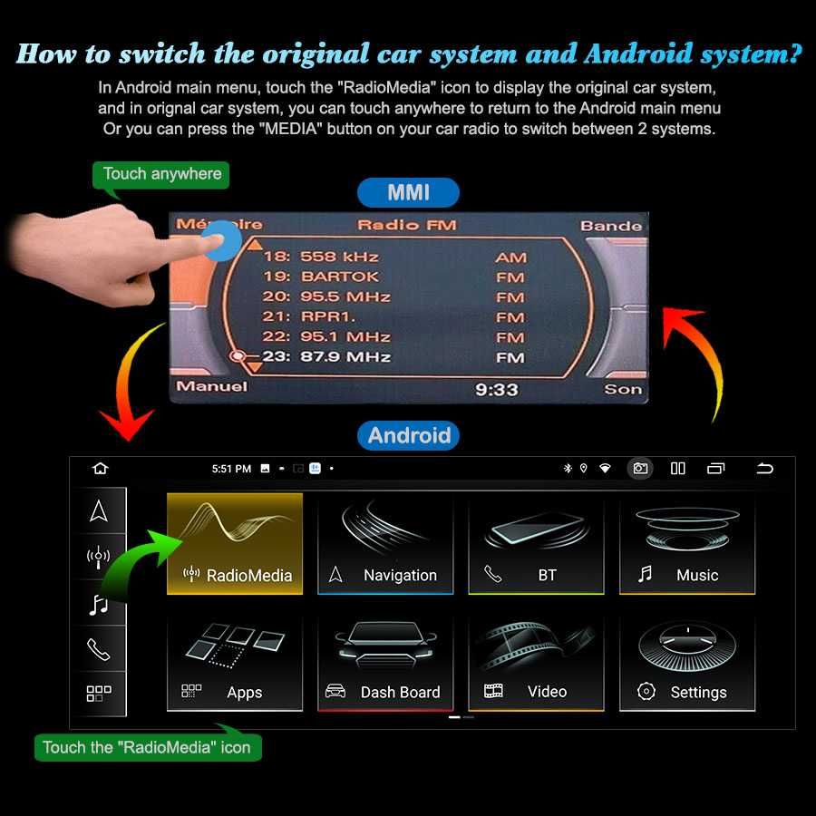 Auto-rádio 12.3" android 14 Audi A4/A5/B8/S4/S5 2009 a 2016