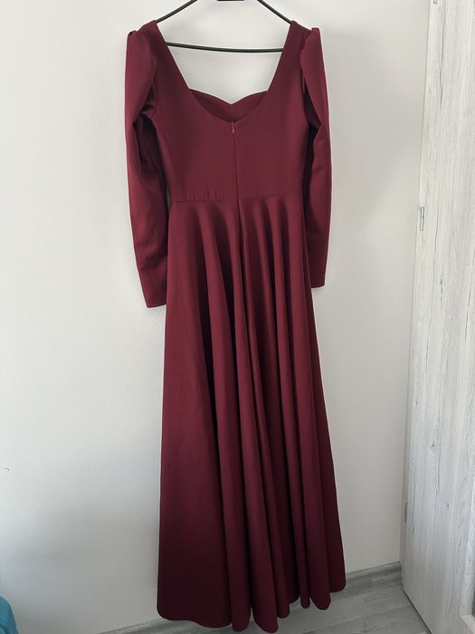 Sukienka kulunove Julia bordowa, w stylu retro
