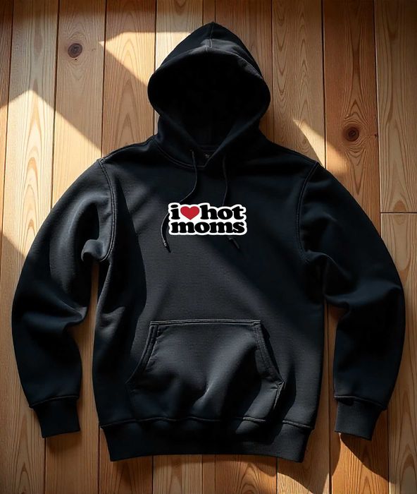 Męska Czarna Bluza M I Love Hot Mums