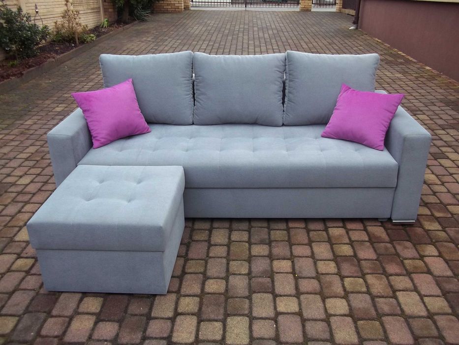 Sofa/kanapa+dostawiana pufa/narożnik-wygodna na sprężynach bonell