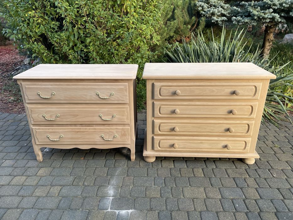 Komoda z szufladami dębowa stylowa oczyszczona ze starych powlok