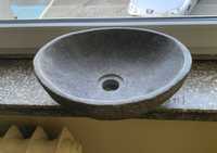 Umywalka z kamienia rzecznego, owalna, 29-38 cm