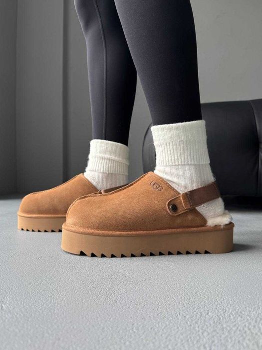 Женские тапочки UGG Lanah Clog Platform 36-41 Сандалии! Натур Овчина!