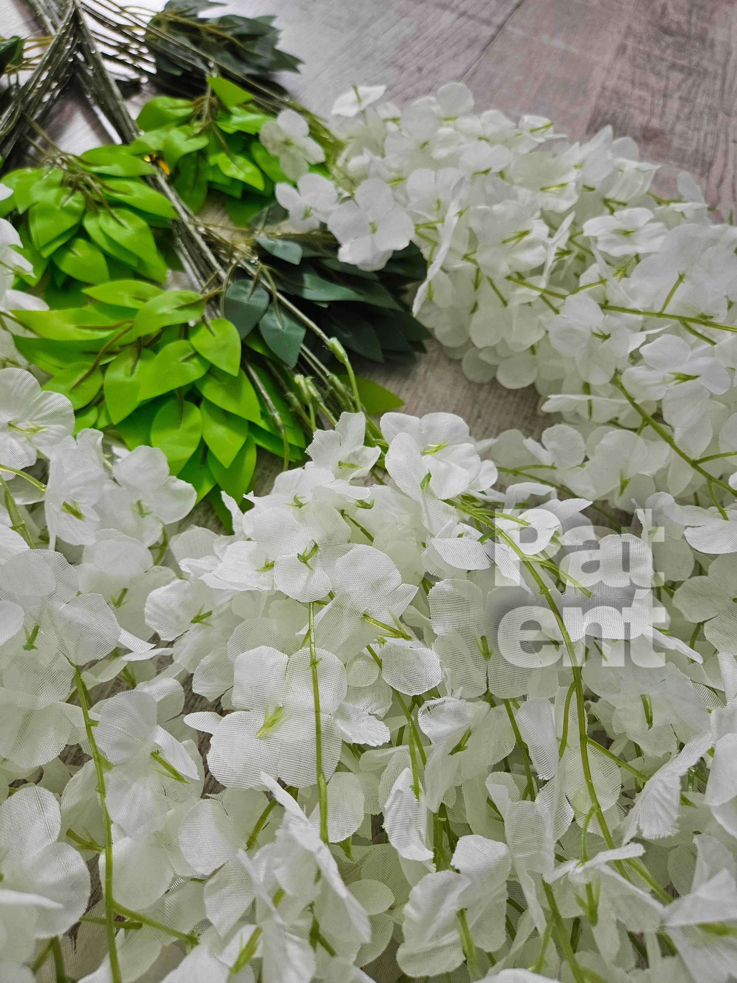Wisteria biała jasna glicynia sztuczna girlanda dekoracja 12 sztuk