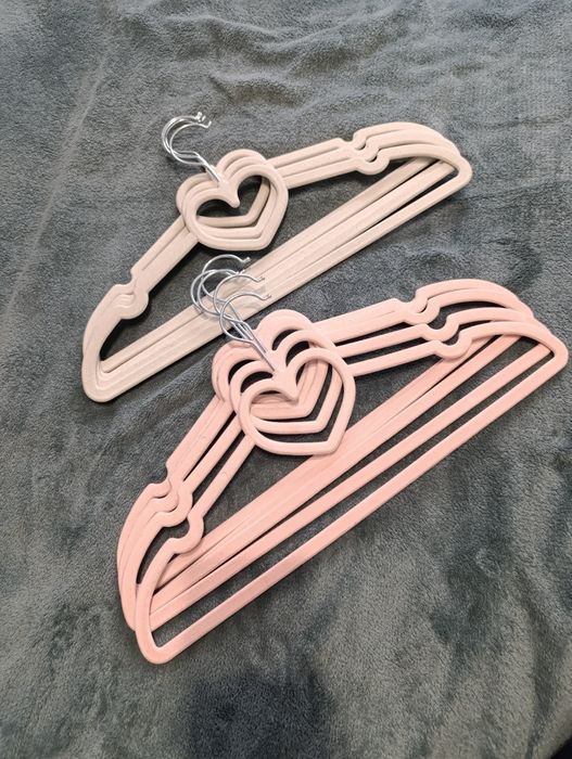 Набір 10 шт плічка тремпель вішак плечика Серце оксамитові флоковані