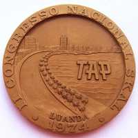Medalha em Bronze TAP Congresso Nacional SKAL Clubes Luanda 1974
