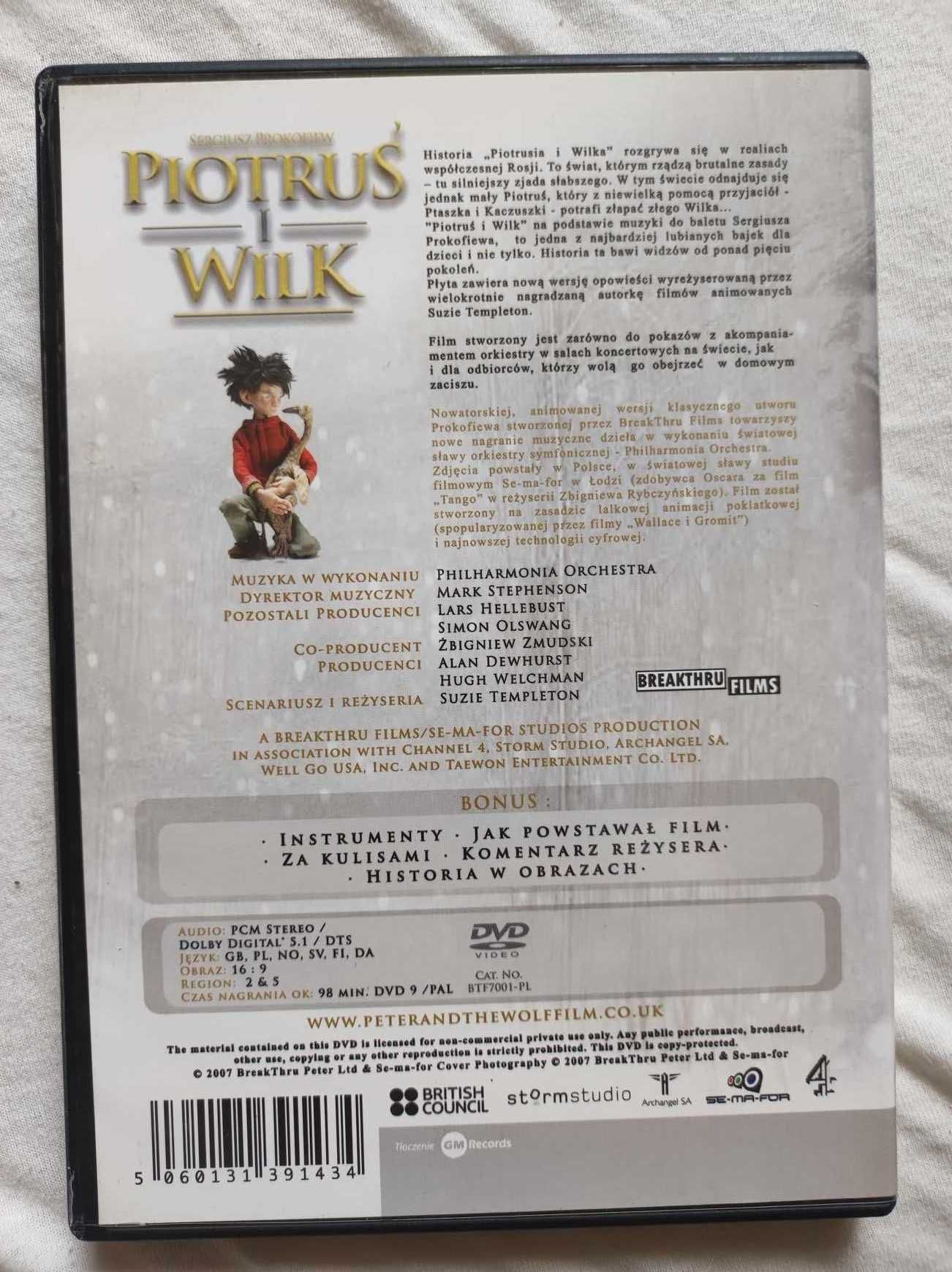 Piotruś i Wilk Sergiusz Prokofiew DVD CD Film Na Płycie