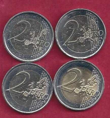 Moedas 3 de 2 Euros Comemorativas  e Grecia com S na estrela