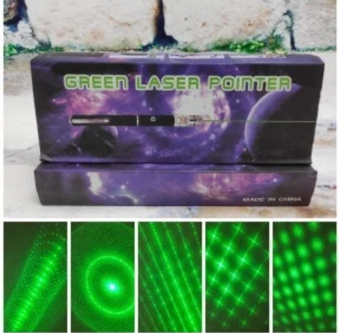 Лазерна указка Green Laser Pointer 302 (5 насадок)