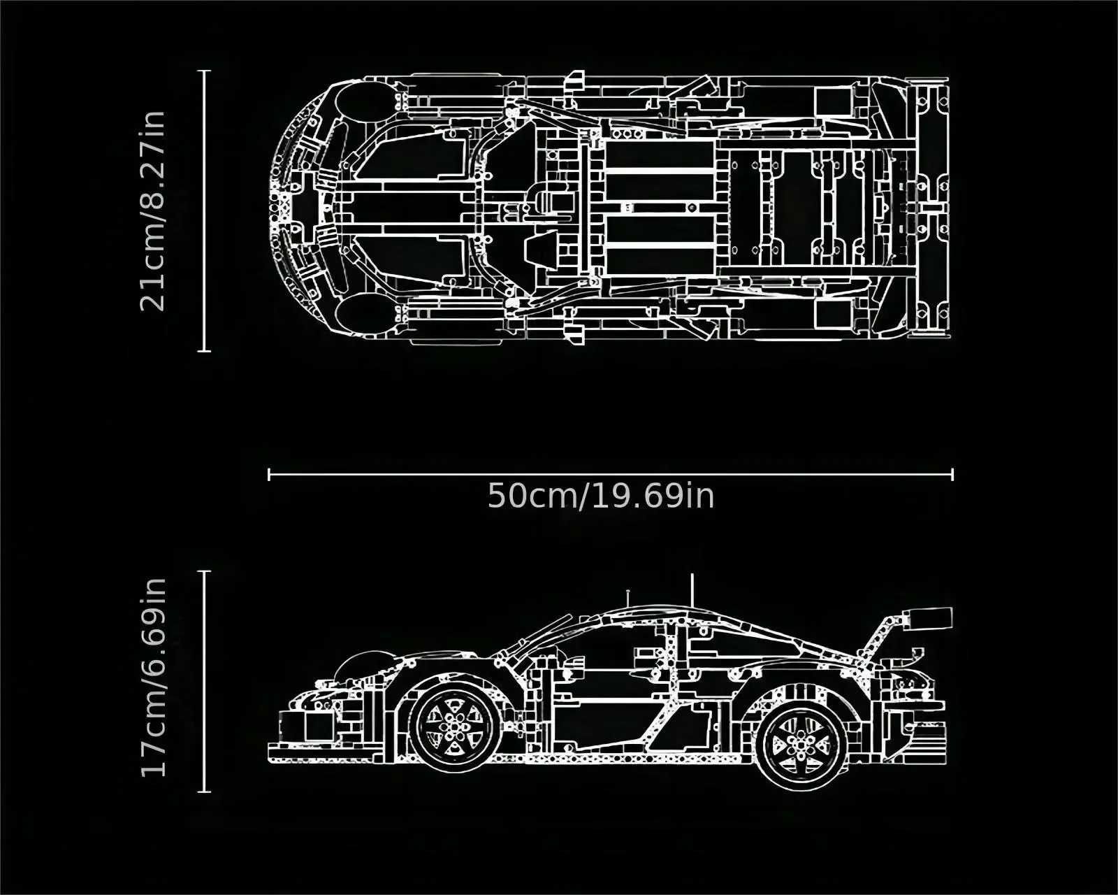 Конструктор Porsche 911 RSR 1:10  1580 деталей