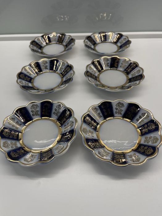 Розетки блюдца , Фарфор кобальт (СССР Довбышевский завод )