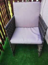 Fotel ratanowy, krzesło ogrodowe, tarasowe+ stolik balkonowy, składany
