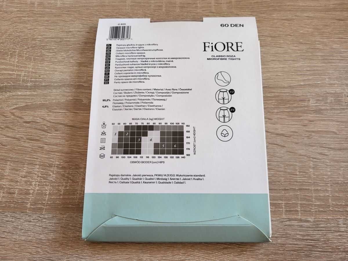 Beżowe (Tan) ciepłe rajstopy MIKROFIBRA 60 den 2/S ROZA Fiore