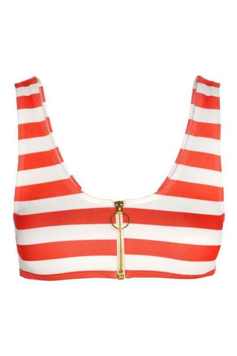 Полосатый купальный лиф h&m верх, бандо