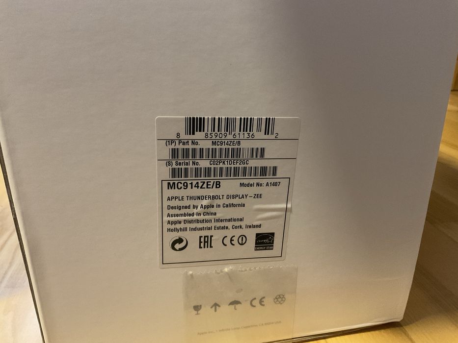 Monitor Apple Thunderbolt 27” MC914ze/B