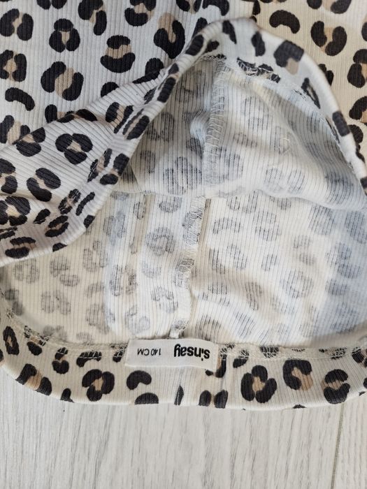 NOWE legginsy prążek 134-140 getry panterka