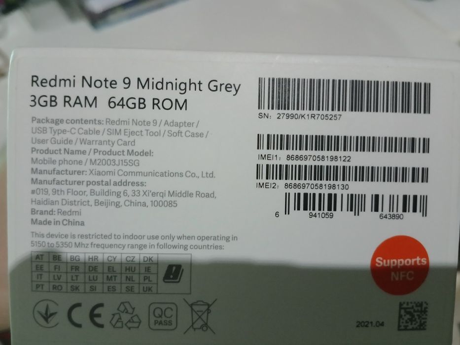 Xiaomi redmi note 9